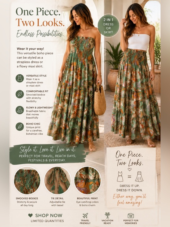 Karma Highway Dresses & Skirts - Karma Highway Maxi Dress Size OS Green Orange Paisley Print